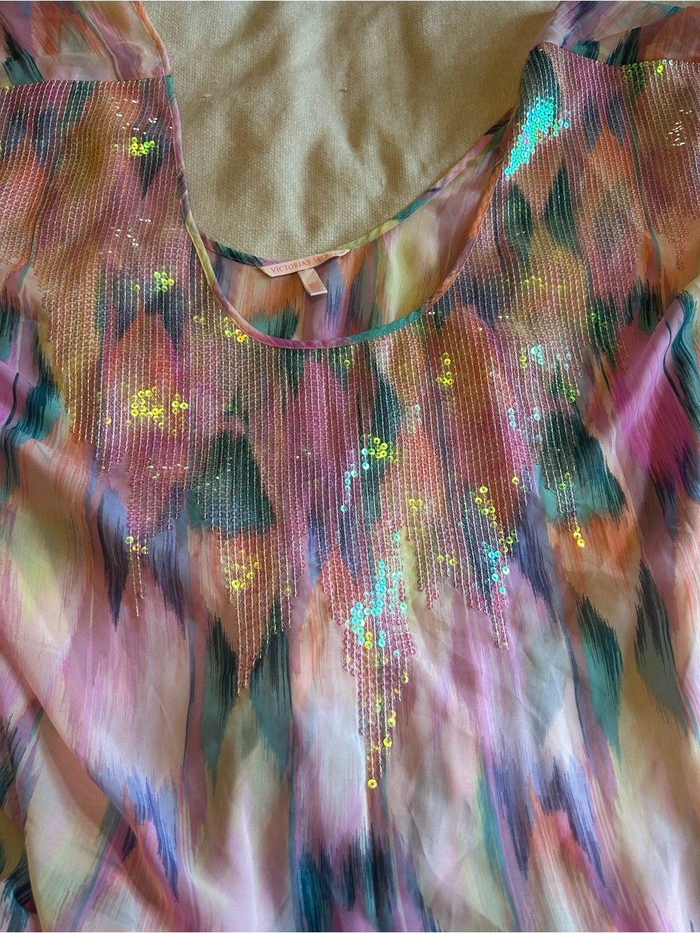 Victoria’s Secret beach coverup caftan sequins details size Medium